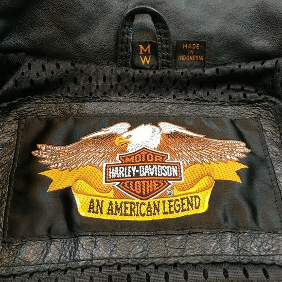 Women's Medium M Harley-Davidson Leather Jacket (Fabric on Back) - Picture 3 of 6
